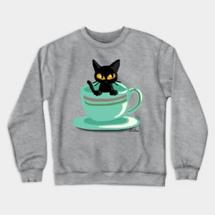 cat in the cup Crewneck Sweatshirt